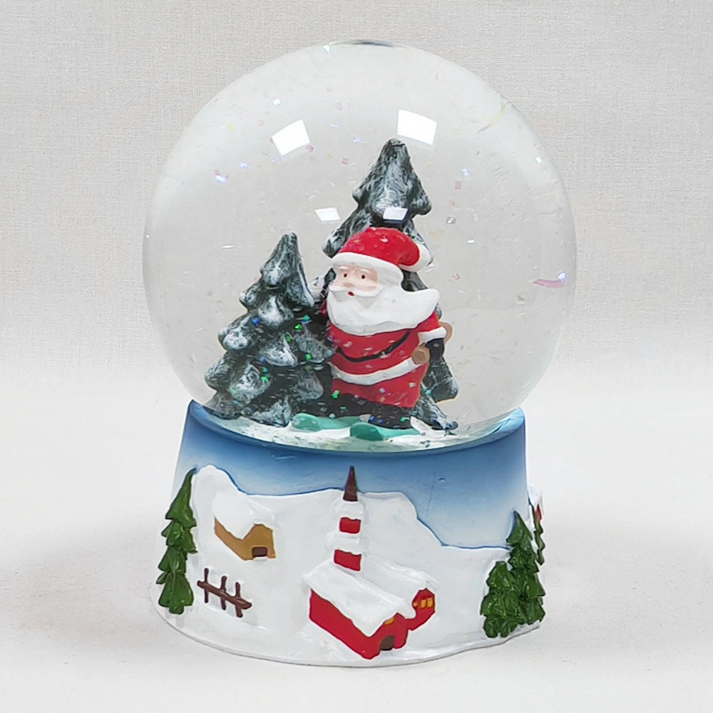 New Arrivals Resin Crystal Ball Music Box Children Day Gift Funny Santa Claus Christmas Custom Snow Globes