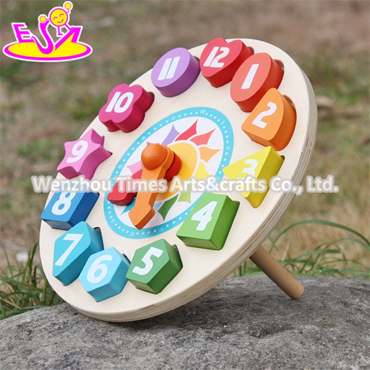 New Design Children Educational Numbers Toy Wooden Clock Puzzle W14k005