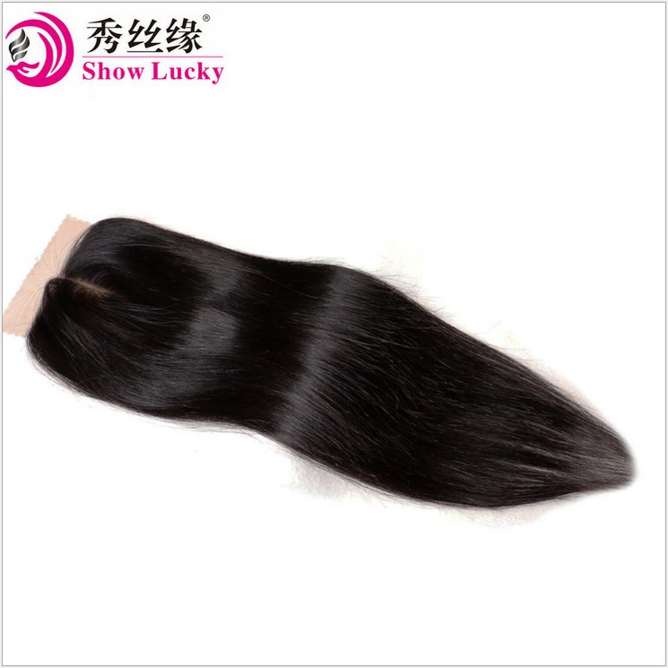 Factory Gurantee 100% Silk Base Closure 9A Unprocessed Malaysian Straight Hair Middle/Three Part Malaysia Closure 4X4 Swiss Lace