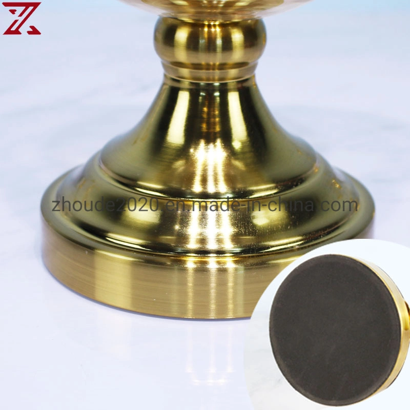 تصميم جديد الزجاج Vase Luxury Metal Stand Gold Print Candle الحاملات Vase للديكور المنزلي