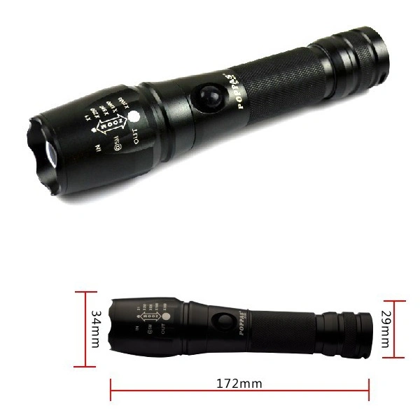 Xm-L T6 Black Aluminum Focus LED Torch Light