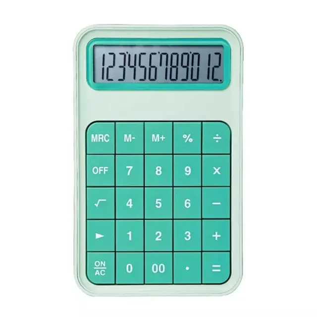 Cute 12 Digit Promotional ABS Custom Logo Desk Top School Student Electronic Simple Calculator