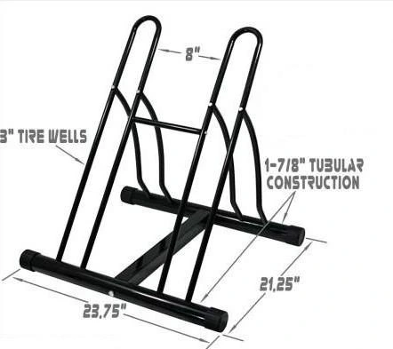 Double Bicycles Storage Holder Mechanic Repair Rack 2 Directions Display Garage Outdoor Floor Mount Bicycle Rack 2 Bikes Stand