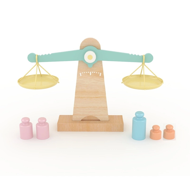 Wooden Balance Scale Educational Math Toy Weighting Scale for Kids