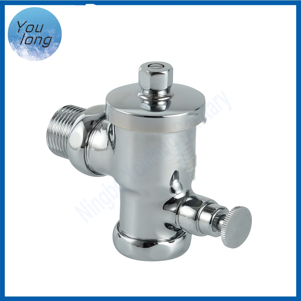 High Quality Brass Toilet Faucet Into The Wall Hung Hand Control Urinal Flush Valve