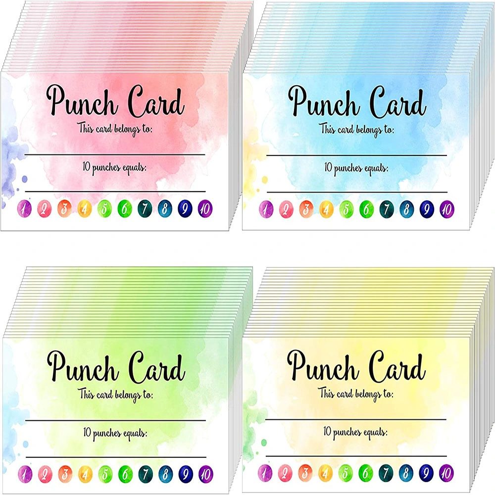 Watercolor Reward Punch Business Card