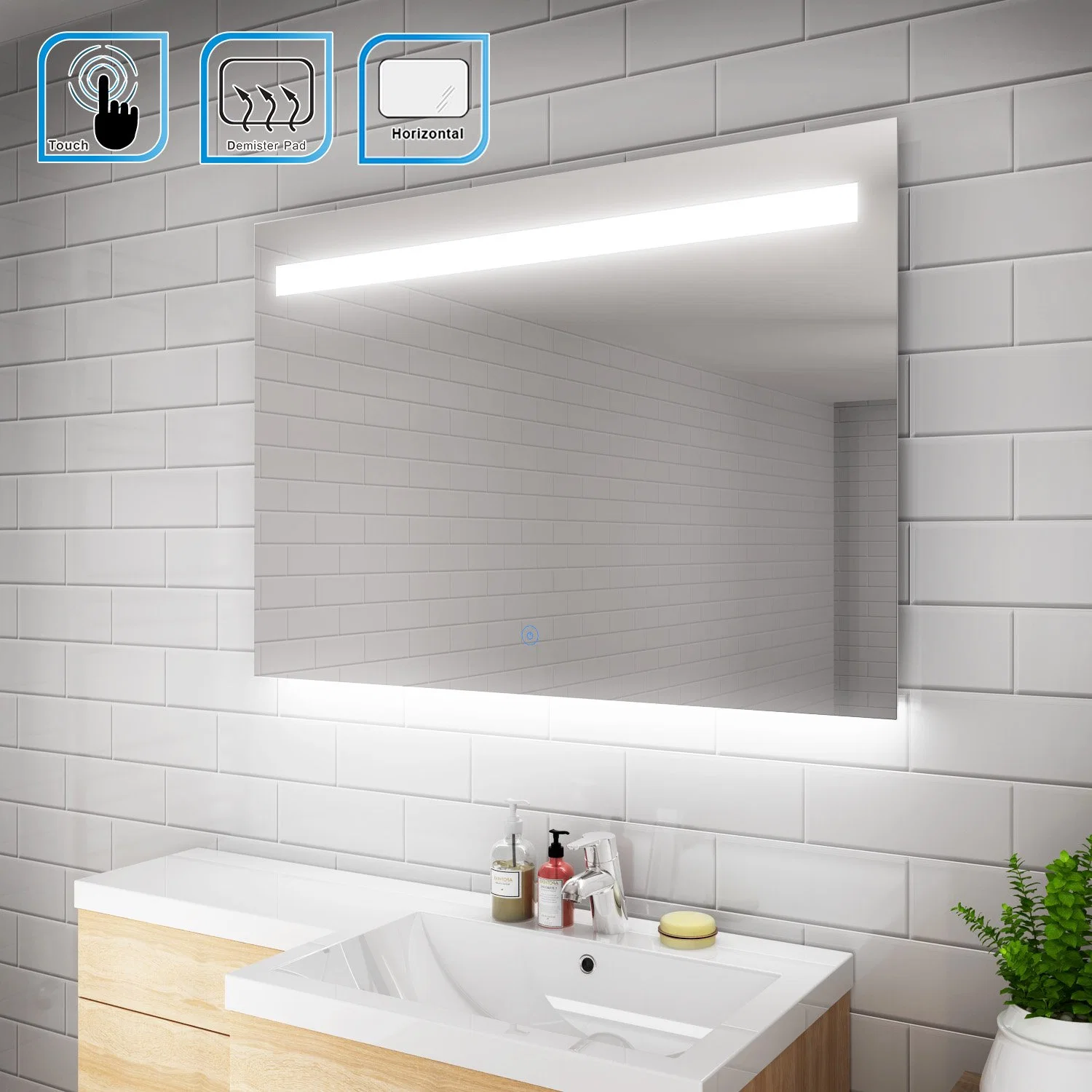 Sally Factory Price Wholesale/Supplier Custom Made LED Mirror Touch Switch LED Cosmetic LED Bath Mirror