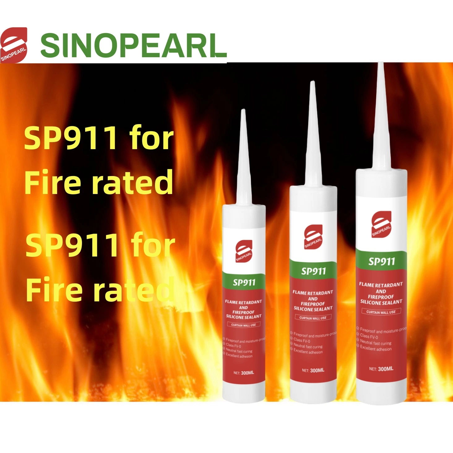 Sp911 Silicone Sealant Drying Fast and Strong Adhesive Fire Resistant Fireproof Silicone Sealant Window Glue