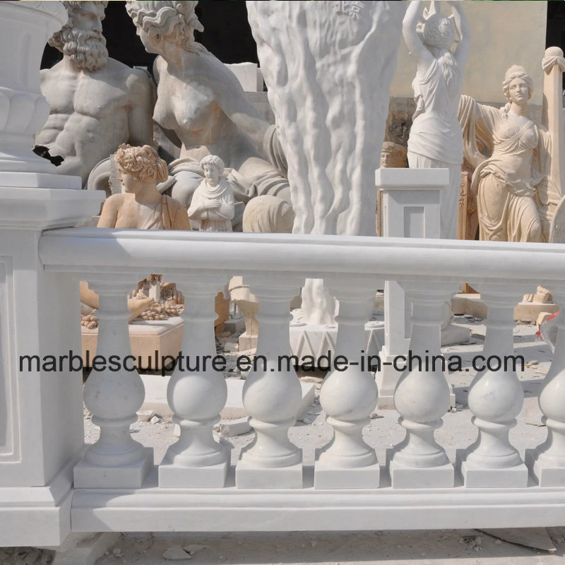 Balustrade d'escalier en pierre de marbre blanc (SY-B002)