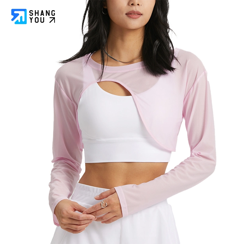 Wholesale/Supplier Factory Jacquard Yoga Top Armpit Cover Women's Summer New Casual Crewneck Fitness Clothes Light Breathable Cutout Sports Top Women's Blouse