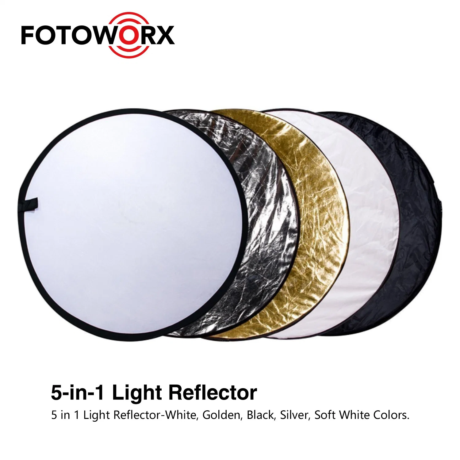 5-in-1 Portable Collapsible Round Multi-Disc Light Reflector