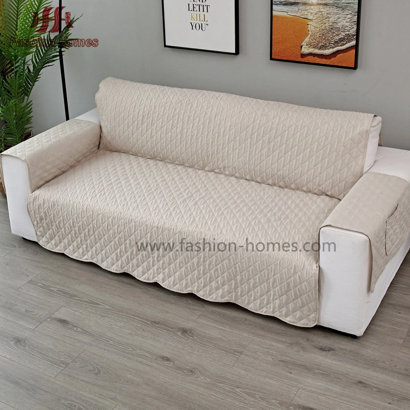 Sofa Cover Slipcovers for Living Room Cream Slipcover Chair Ultrasonic Quilted Cover Sofa 1/2/3/4-Seater