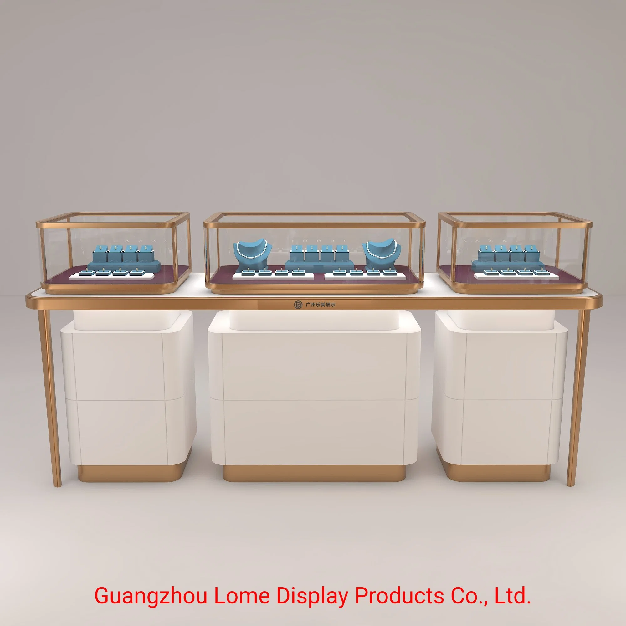 Jewelry Store Showcase Customize Glass Jewellery Shop Furniture Stainless Steel Display Rack