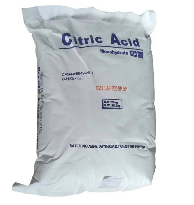 Factory Supply 25kg Bag Food Grade 30-100 Mesh Monohydrate or Anhydrous Citric Acid Powder