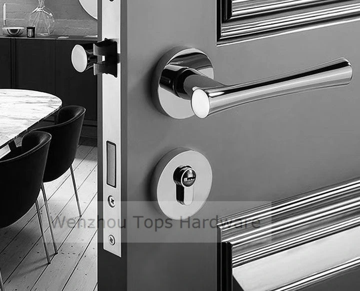 Modern Metal Stainless Steel Interior Door Lever Black Handle