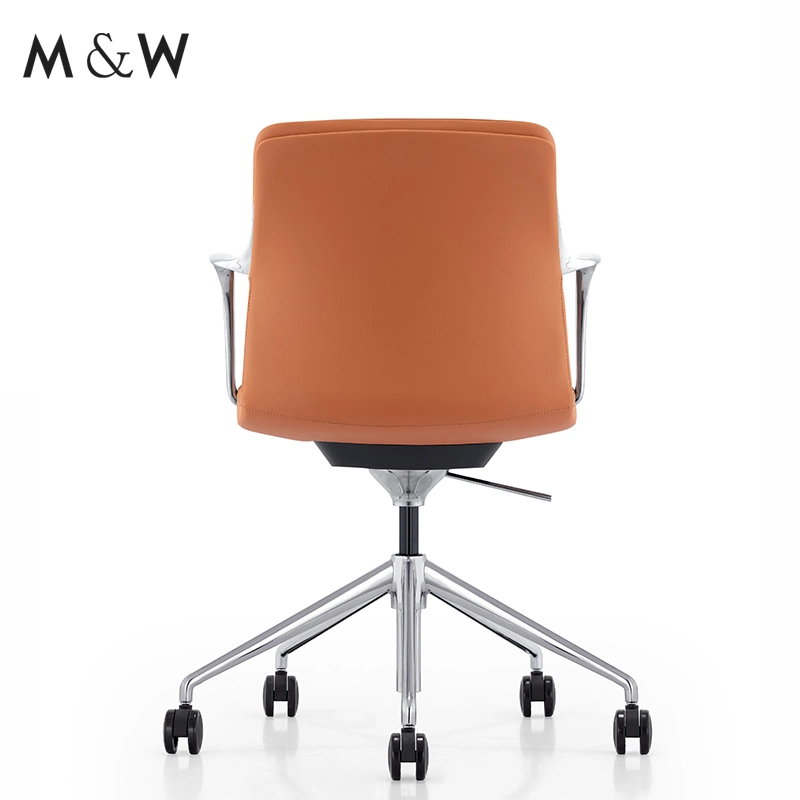 M&W Traditional Commerical Furniture Swivel Leather Staff Chair Reception Visitor Chair