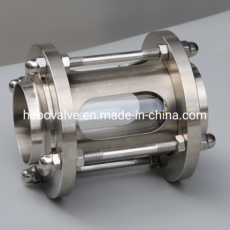 DIN SS304/316 Stainless Steel Sanitary Union Type Round Sight Glass with Cleaner