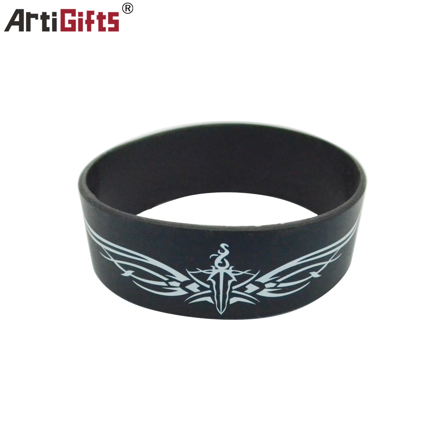 Customized Rubber Fashion Watch Style Debossed Imprint Silicone Wristband