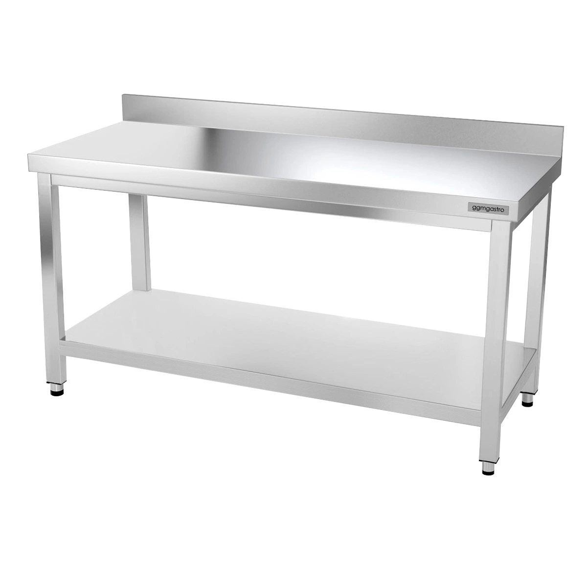 Stainless Steel Round Tube Working Table with Backsplash