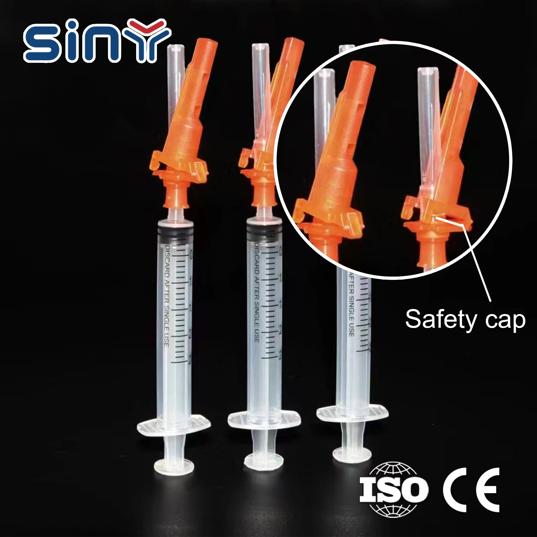 Одноразовые безопасные наконечники Siny Medical 3-1 мл с люэровскими наконечниками С CE
