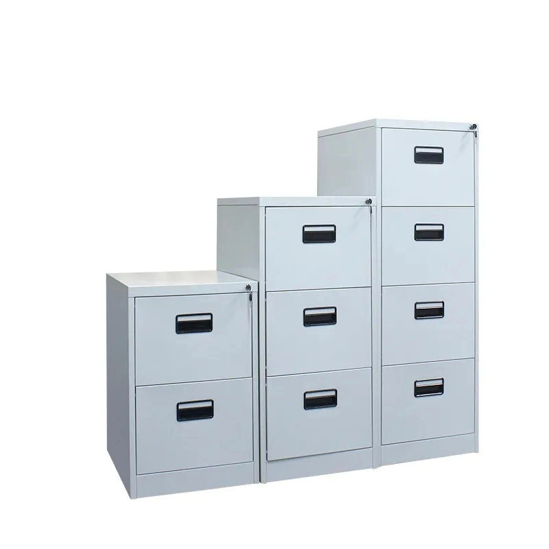 Modern Steel Filing Storage with Wheel Movebale Metal File Cabinet with 3 Drawers for Office Use