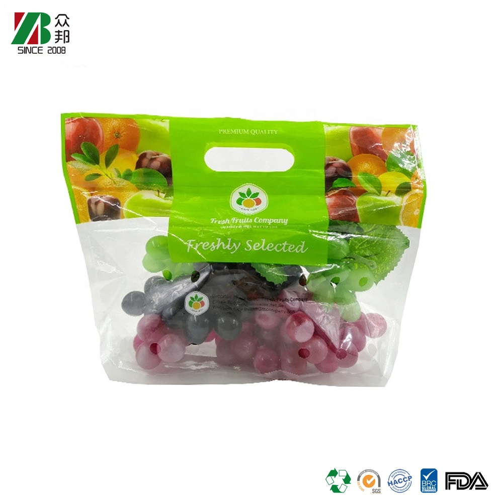 Customize Printed Anti-fog CPP Fresh Fruit Vegetable Packing Bag With Slider Zipper