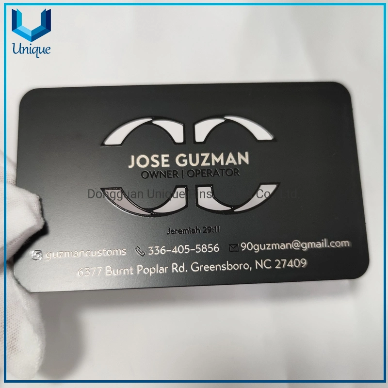 China Factory Low Price Custom Printed Metal Business Card, Fashion Black ID Card, Membership VIP Card