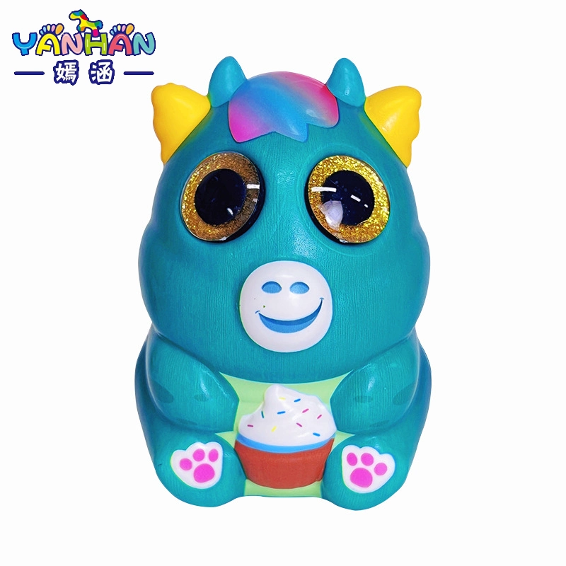 De grands yeux Cute Pet Doll Cartoon Mousse de PU ralentir la musique de pincement de pincement de rebond des jouets de décompression