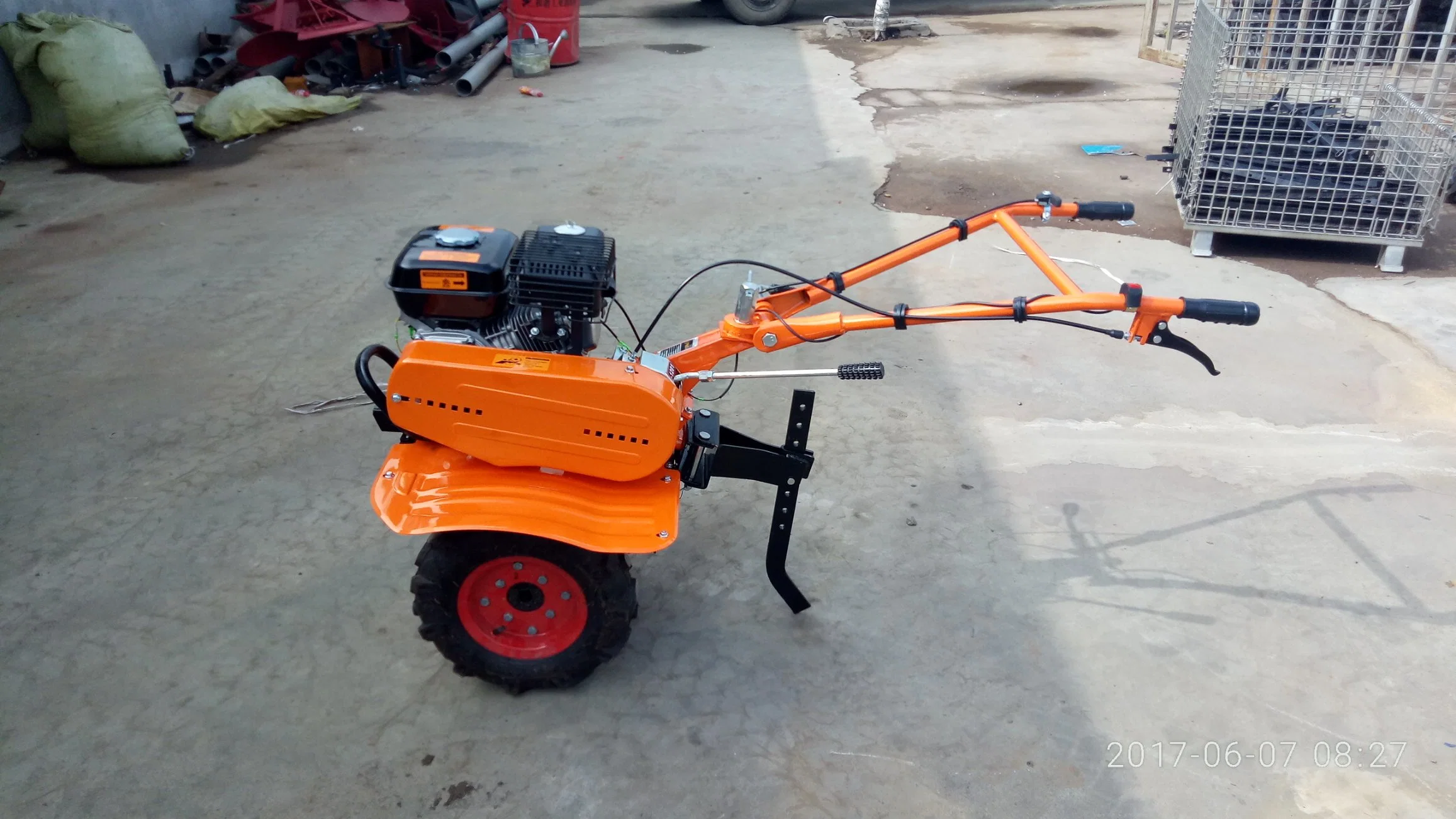 Two Wheel Farm Walking Tractor Rotary Tiller 170 Gasoline Engine