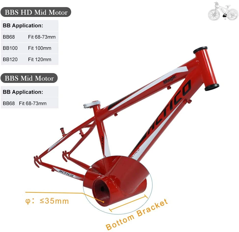 مجموعة تحويل Bafang 48V 1000 واط Bbshd السيارات الكهربائية المتوسطة 100 مم 120 مم