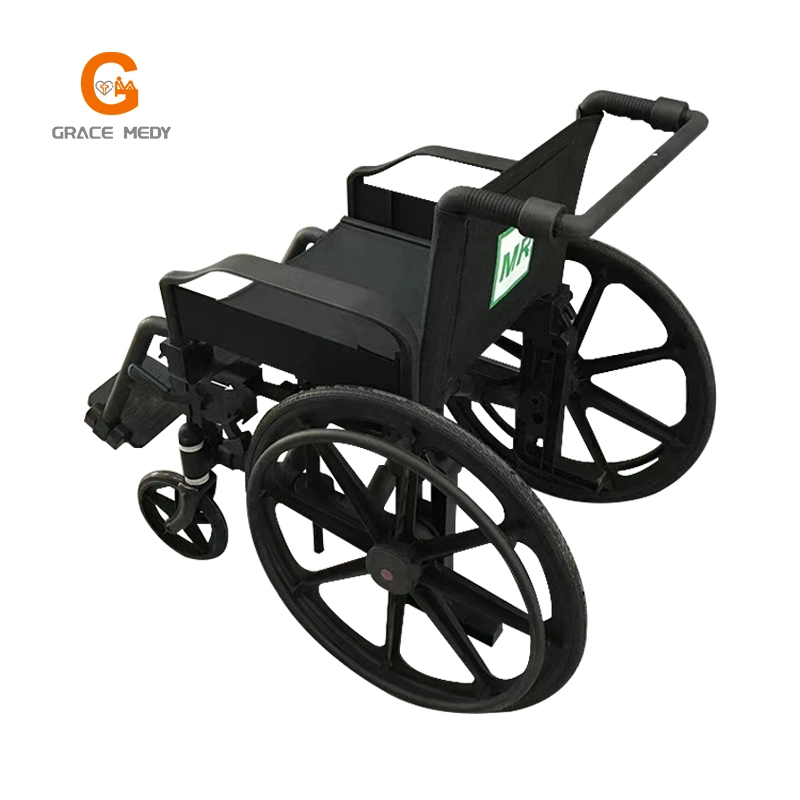 All Plastic Hospital Medical Elderly Patient Folding Non-Magnetic Room Wheelchair