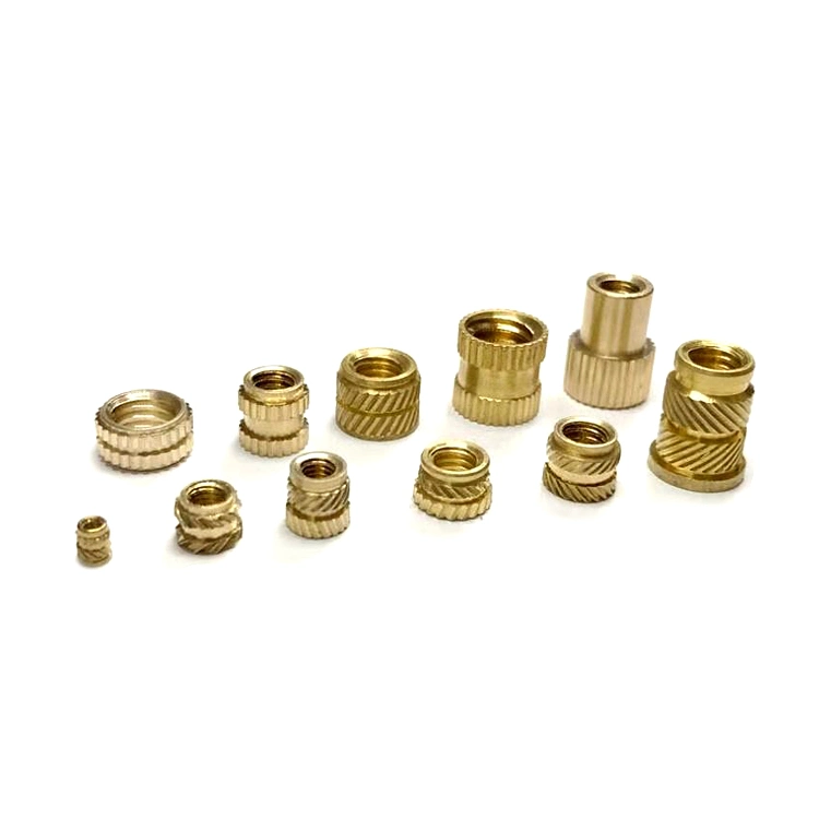 M2 M3 M4 M5 M6 M8 Knurled Plastic Brass Insert Nut Brass Mold-in Blind Threaded Inserts