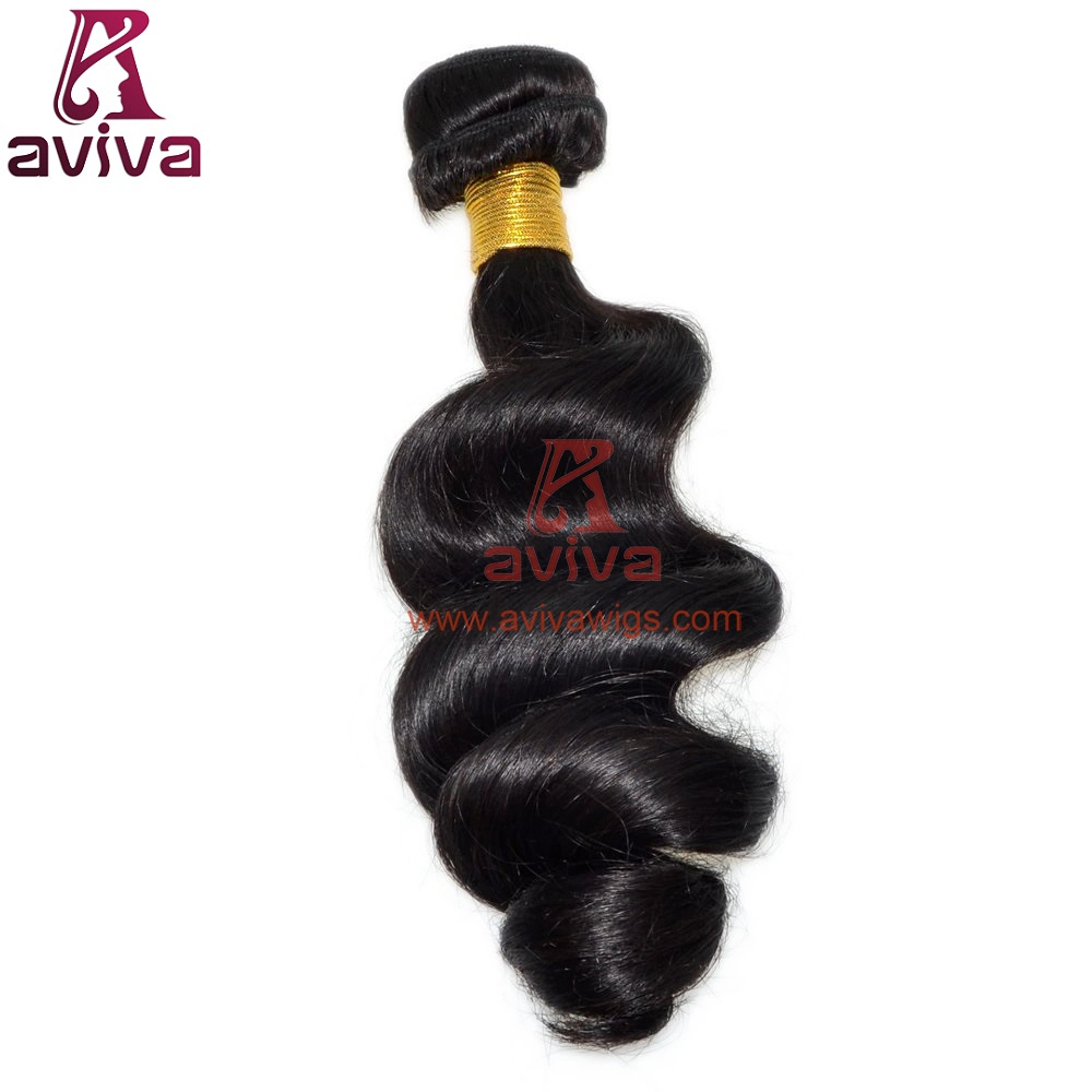 Loose Wave Peruvian Virgin Hair Weave Bundles Human Hair Extensions Natural Black