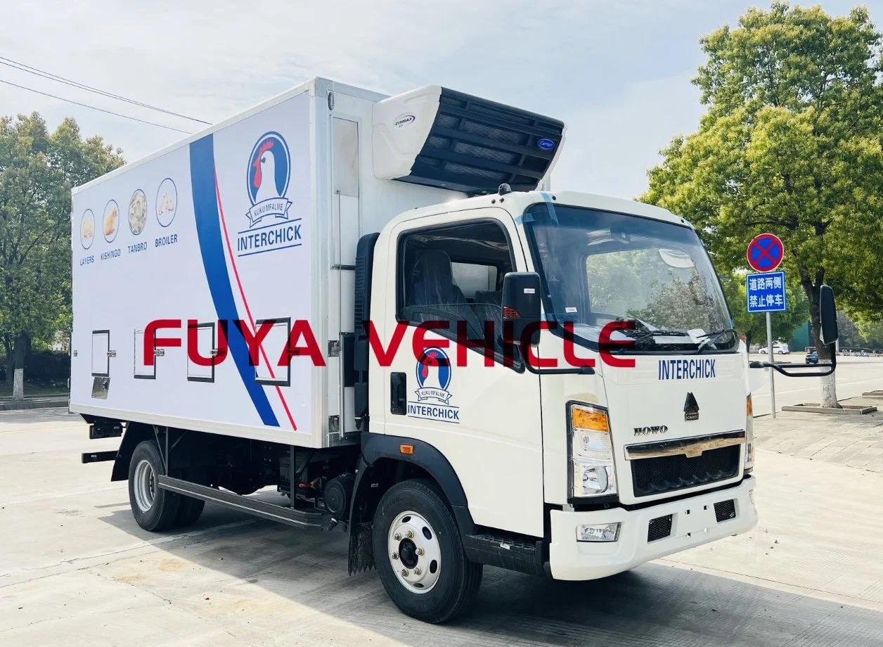 Good Quality HOWO 4X2 8ton Baby Chicken Carry Truck 300boxes Chick Box Truck with Goods Shelves