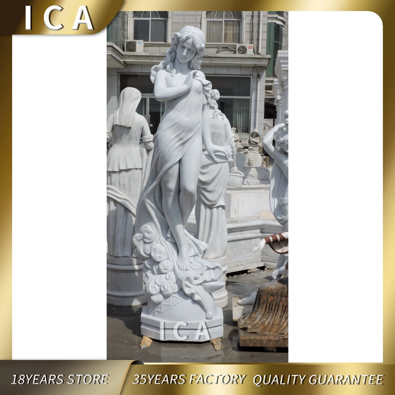 Garden Statue Customized Size Marble Woman Sculpture for Decoration