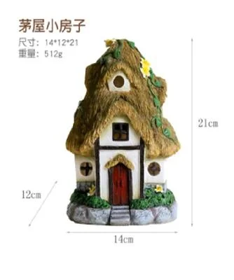 Solar Powered Hand Paint Resin Fairy House Solar Light Gardening Decoration