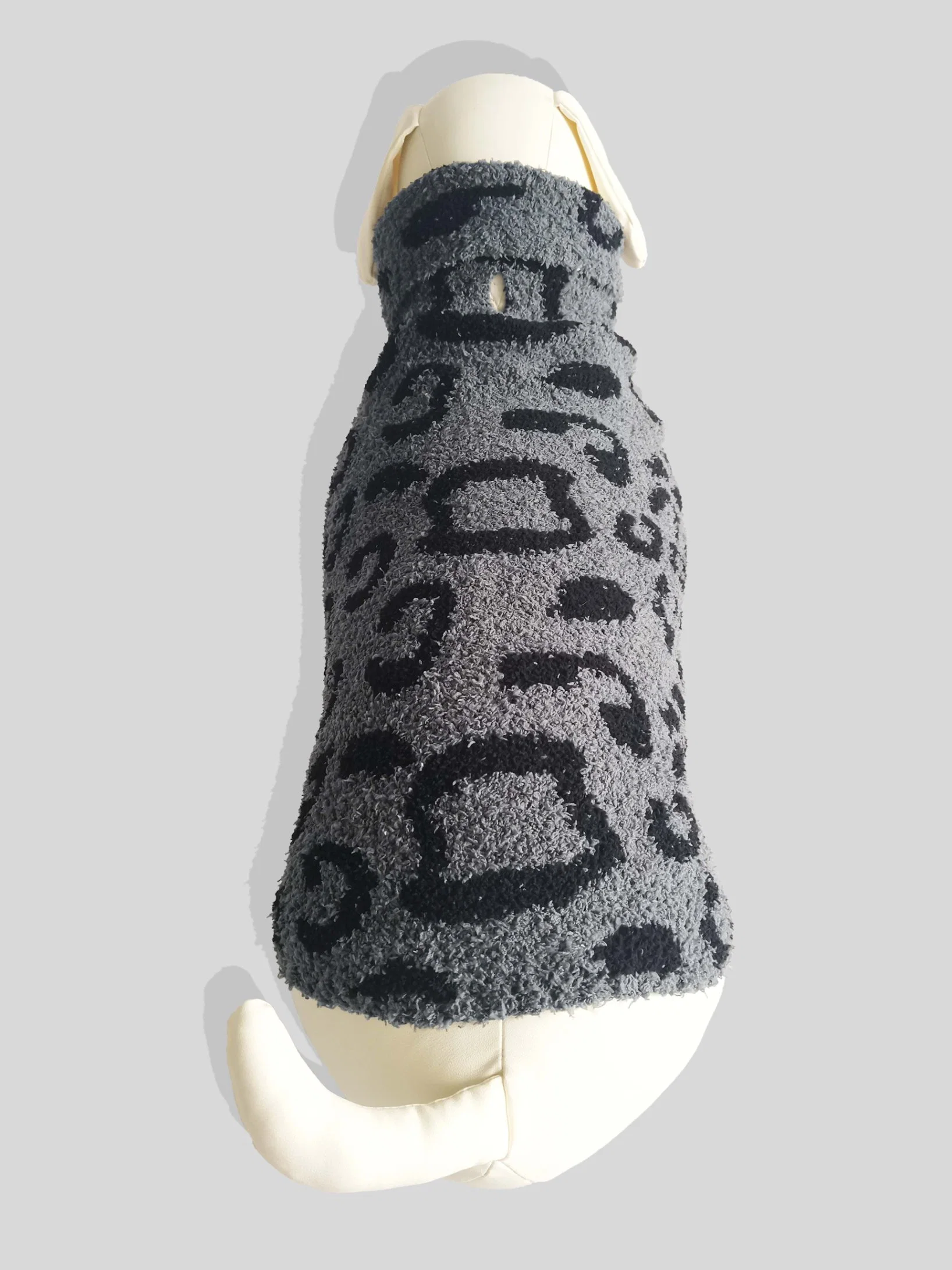 Winter Durable Soft Chenille Fleece Leopard Pet Dog Knitted Sweater