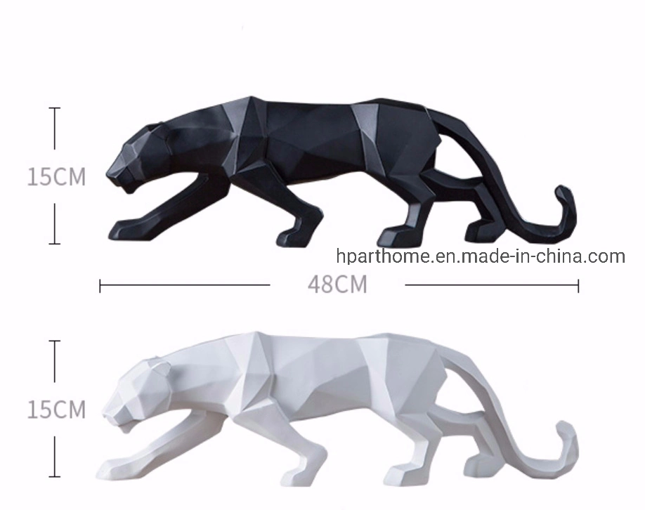 Handmade Christmas White and Black Panther Resin Home Crafts