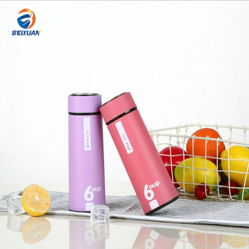 450ml Wholesale/Supplier Custom Logo Multi-Colored Car Office Travel Double Wall Thermos Glass Water Bottle with Stainless Steel Cup