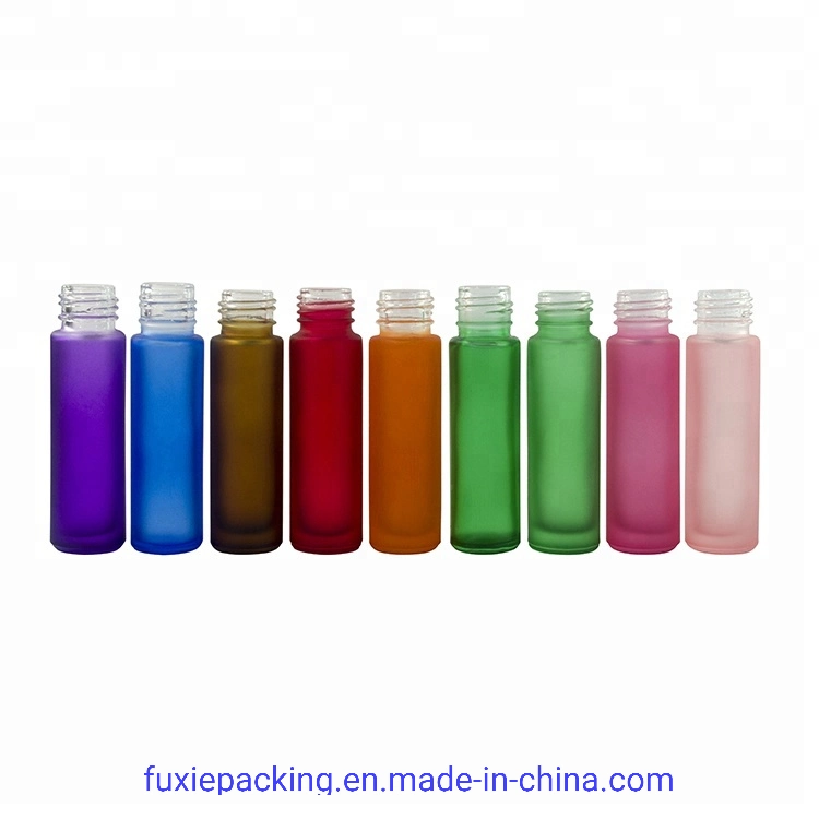 Frosted Black Red Pink Amber Green Blue Purple 4ml 6ml 8ml 10ml 15ml Essential Oil Glass Roller Bottle