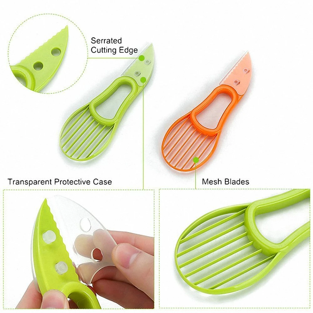 3in1 Avocado Shea Butter Fruit Plastic Slicer Cutter Knife