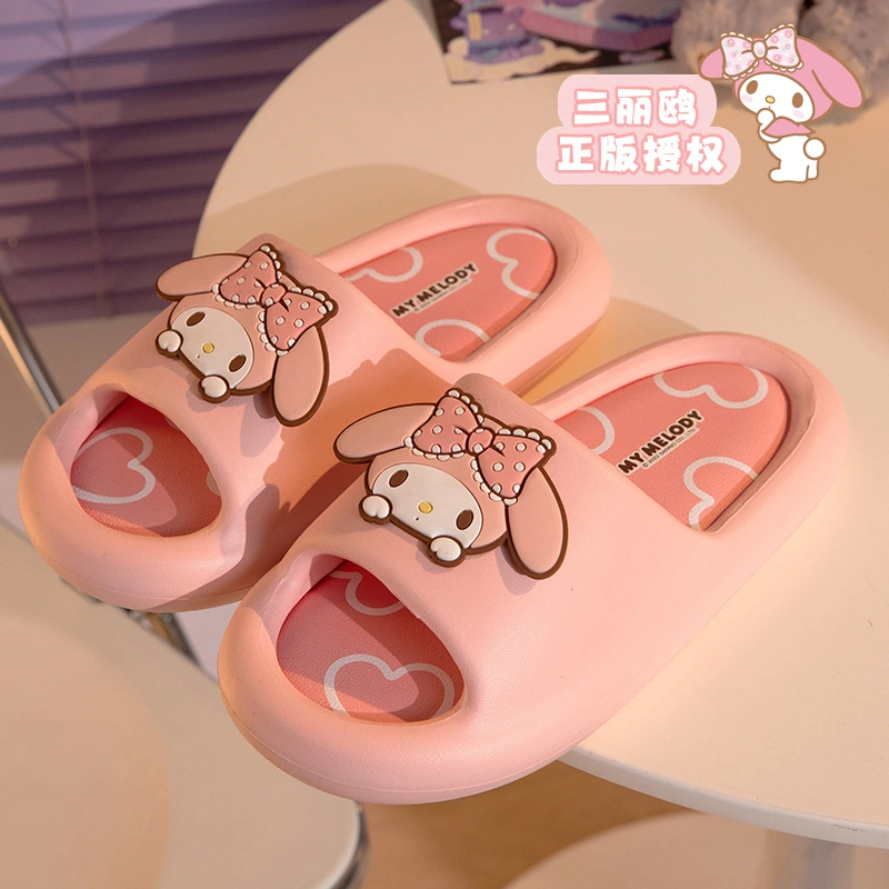 Ruunjoy Kawaii Sanrio Outdoor Slippers Summer Kawaii Cartoon Anime Kuromi Cinnamoroll Indoor EVA Anti-Slip Shoes Women Slippers