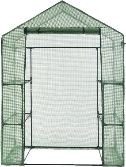 Outdoor Portable Greenhouse Mini Walk in 3 Tiers 4 Shelves Stands Small Shelving Green House for Herb and Flower