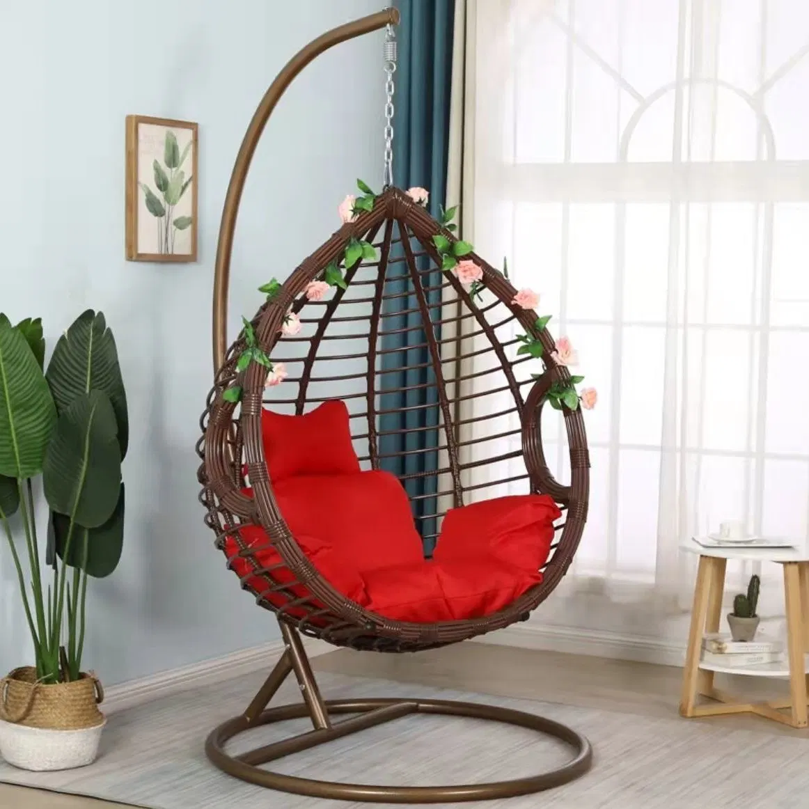 Precio Mayorista/Proveedor Colgante al aire libre PE Ratán silla Colgante mimbre de ocio Silla Swing Patio