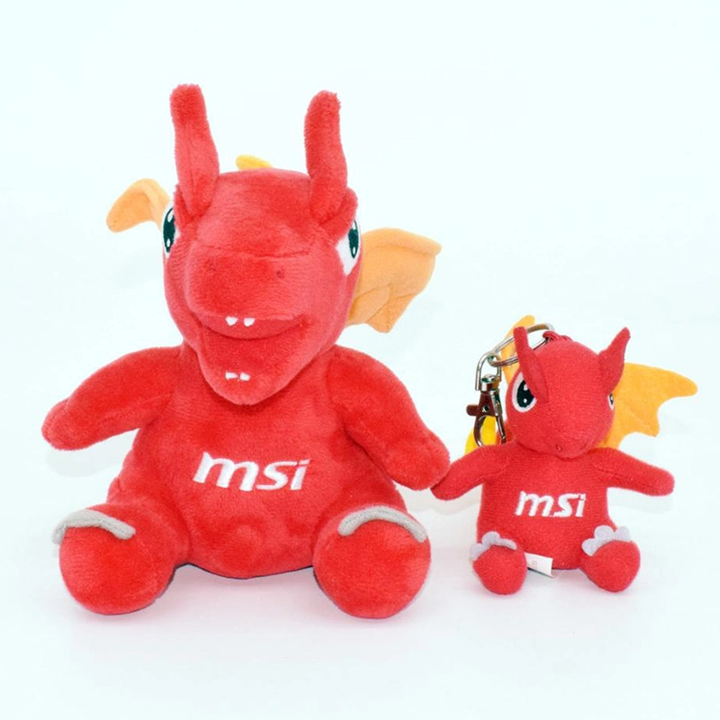 Custom Made Promotional Gift Red Soft Stuffed Animal Cute Dinosaur Toy Plush
