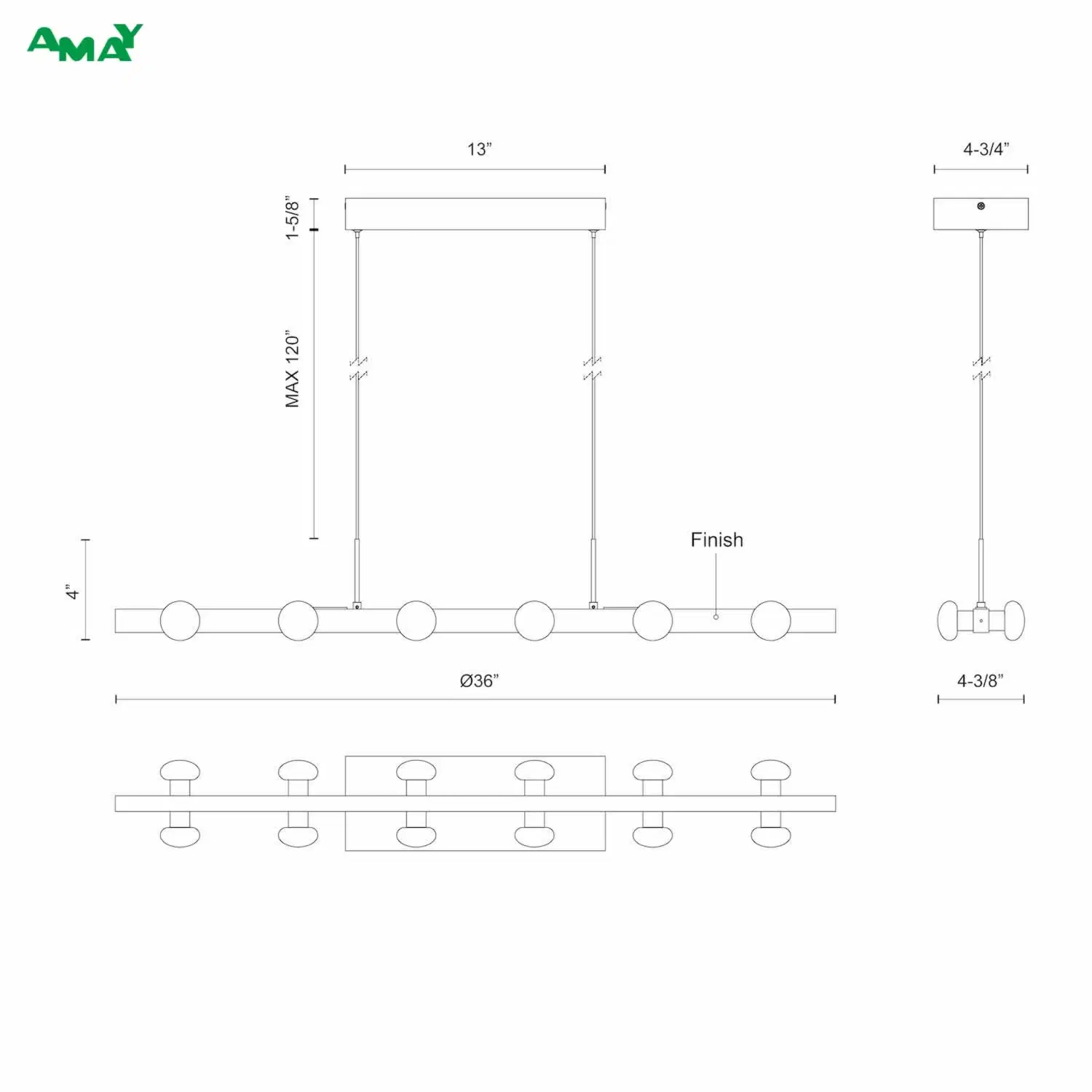 Island Metal 12 Lights Indoor Home Decoration LED Modern Ceiling Chandelier Pendant Lamp