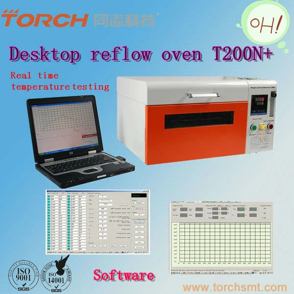 2023 Torch Small Desktop Nitrogen SMT Reflow Oven T200n+ with Real-Time Online Temperature Measurement Function