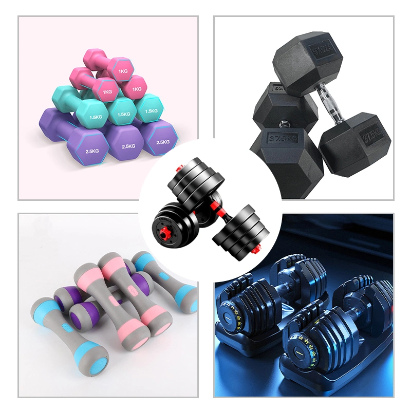 Yugland Gym Workout Cheap 35lbs Power Weights Adjustable Dumbbell Set 8 Buyers Rubber Round Dumbbell Exercise 5kg 7.5kg 10kg Dumbbells Home Gym Hex Dumbbell Set