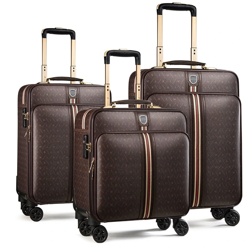 Men Male PU Trolley Wheeled Luggage Business Travel Suitcase Boarding Bags Case (CY5921)