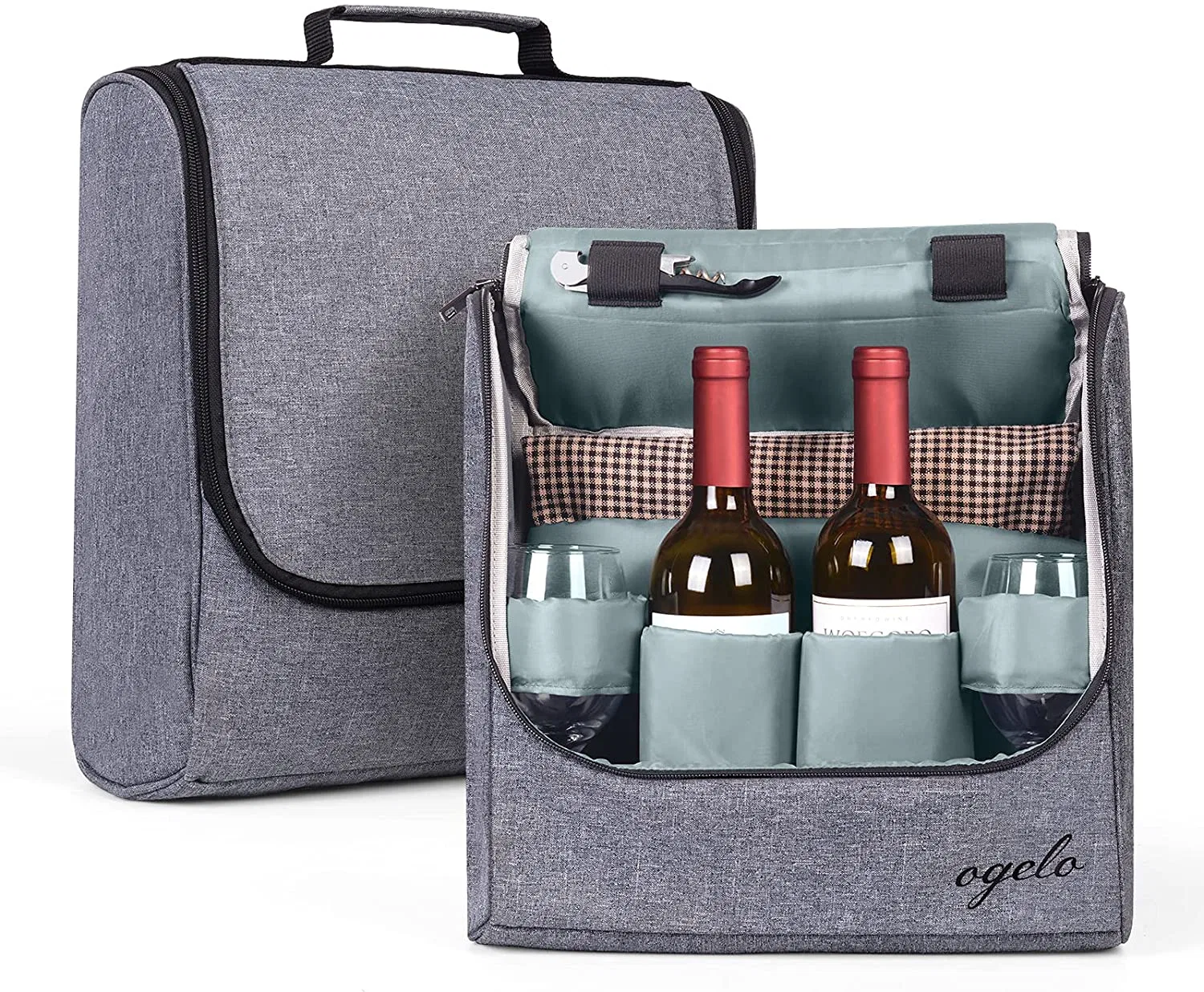 Picnic Cooler Bag for Wine and Food